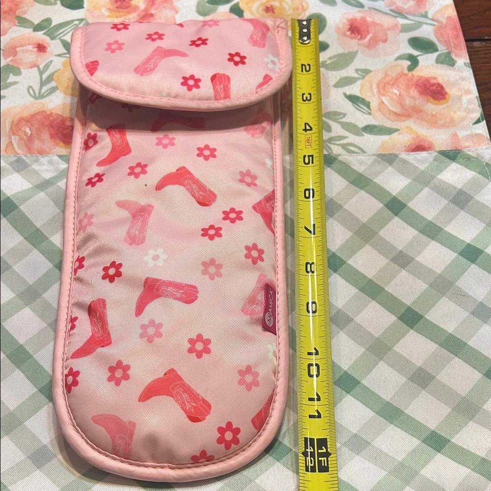 Pink Miamica Heat resistant Hot Iron Travel Case Cowboy Boots